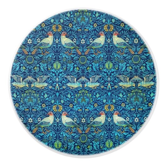 William * Morris "Bird" Blue Keramische Knop (Voorkant)