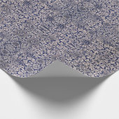 William Morris  Bird en Anemone Donkerblauw Cadeaupapier (Hoek)