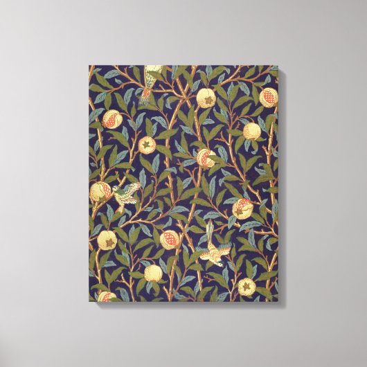 William Morris Bird en Pomegranate  Art Canvas Afdruk (Voorkant)