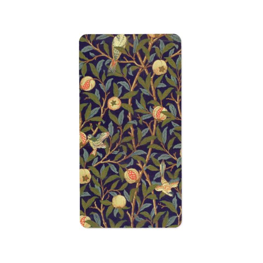 William Morris Bird en Pomegranate Art Etiket (Voorkant)