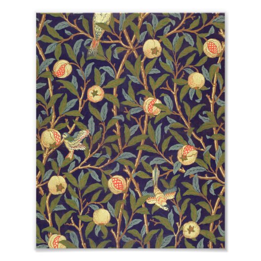 William Morris Bird en Pomegranate  Art Foto Afdruk (Voorkant)