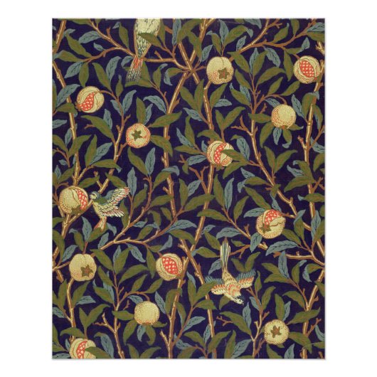 William Morris Bird en Pomegranate  Art Perfect Poster (Voorkant)