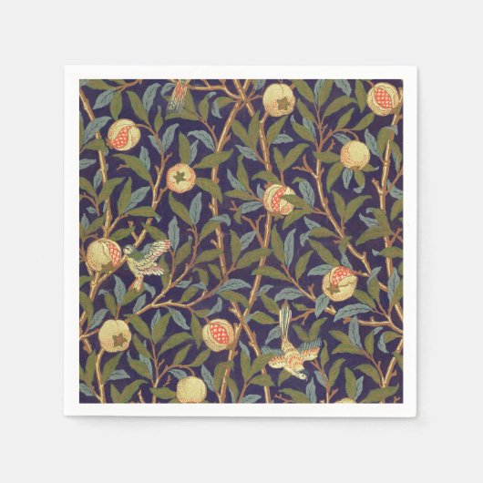 William Morris Bird en Pomegranate Art Servetten (Voorkant)