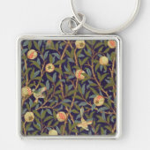 William Morris Bird en Pomegranate Art Sleutelhanger (Voorkant)