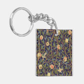 William Morris Bird en Pomegranate Art Sleutelhanger (Voorkant Links)