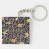 William Morris Bird en Pomegranate Art Sleutelhanger (Achterkant)