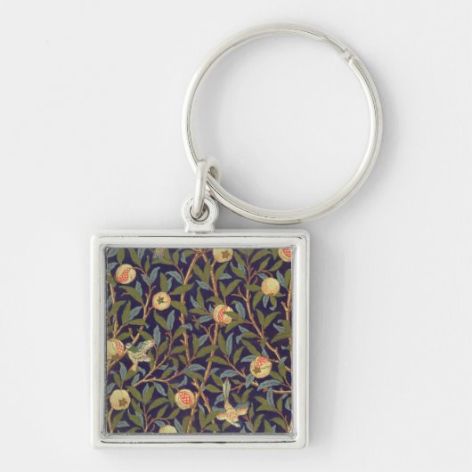 William Morris Bird en Pomegranate  Art Sleutelhanger (Voorkant)