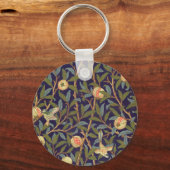 William Morris Bird en Pomegranate Art Sleutelhanger (Voorkant)