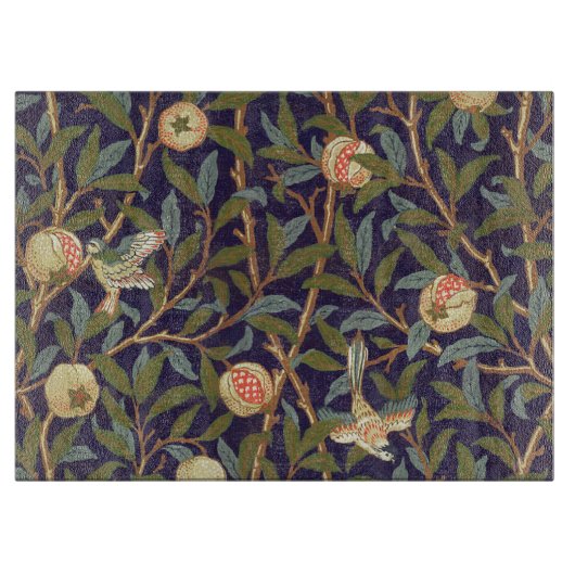 William Morris Bird en Pomegranate  Art Snijplank (Voorkant)