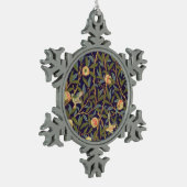 William Morris Bird en Pomegranate  Art Tin Sneeuwvlok Ornament (Links)