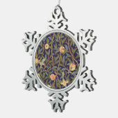 William Morris Bird en Pomegranate  Art Tin Sneeuwvlok Ornament (Rechts)