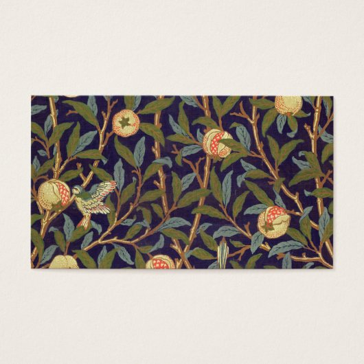 William Morris Bird en Pomegranate  Art Visitekaartjes (Voorkant)