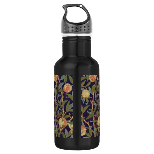 William Morris Bird en Pomegranate  Art Waterfles (Achterkant)