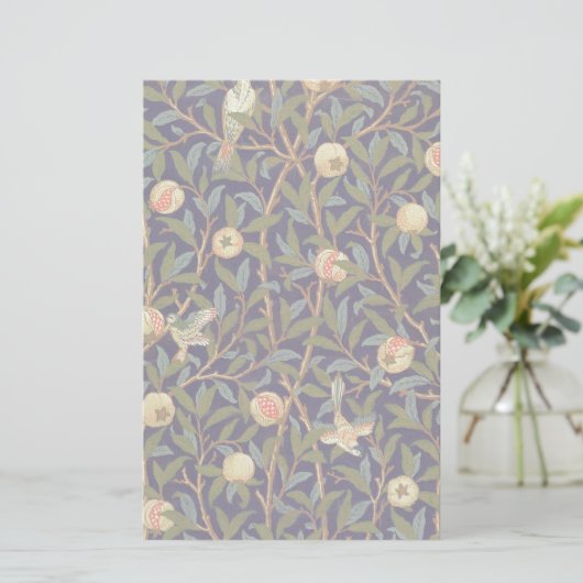 William Morris Bird en Pomegranate Briefpapier (Staand voorkant)