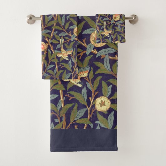 William Morris Bird en Pomegranate  Floral Bad Handdoek (Insitu)
