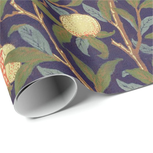 William Morris Bird en Pomegranate  Floral Cadeaupapier (Rol Hoek)