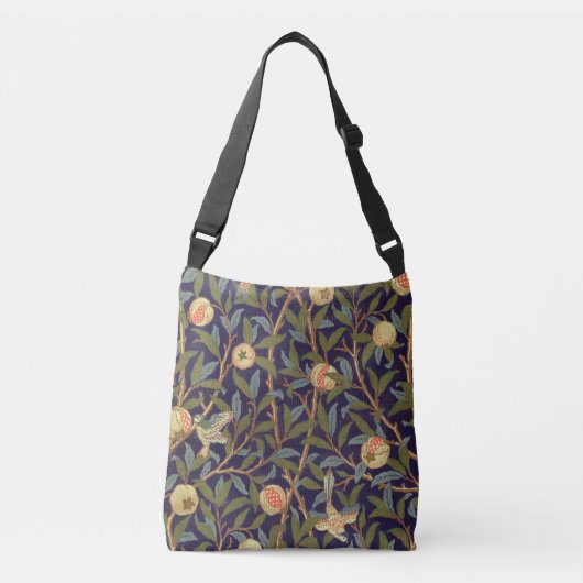 William Morris Bird en Pomegranate Floral Crossbody Tas (Voorkant)