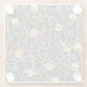 William Morris Bird en Pomegranate  Floral Glazen Onderzetter (Achterkant)