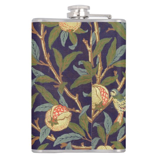 William Morris Bird en Pomegranate  Floral Heupfles (Achterkant)