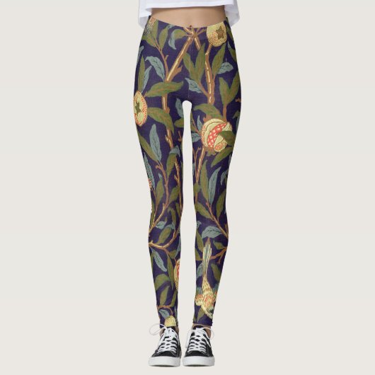 William Morris Bird en Pomegranate  Floral Leggings (Voorkant)
