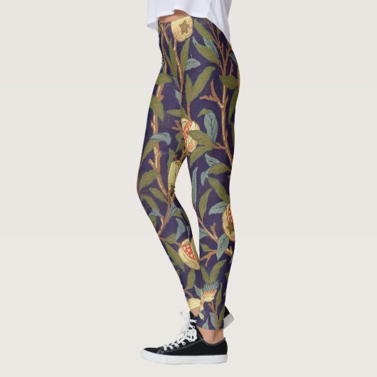 William Morris Bird en Pomegranate  Floral Leggings (Links)