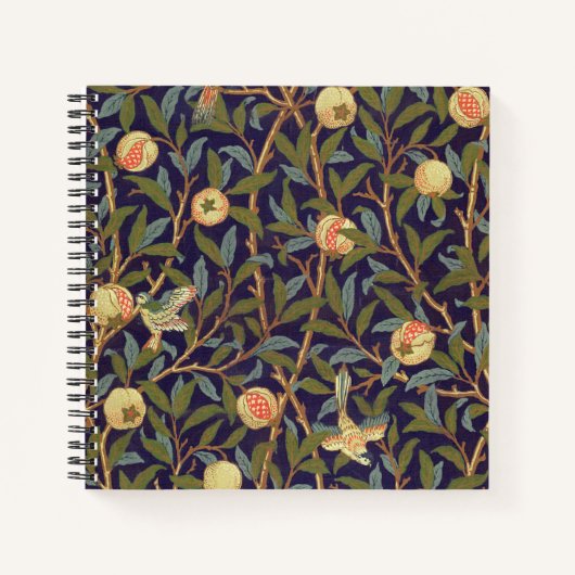 William Morris Bird en Pomegranate  Floral Notitieboek (Voorkant)