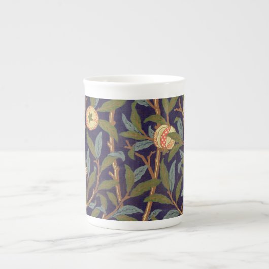 William Morris Bird en Pomegranate  Floral Porselein Kop (Voorkant)