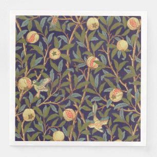 William Morris Bird en Pomegranate  Floral Servetten