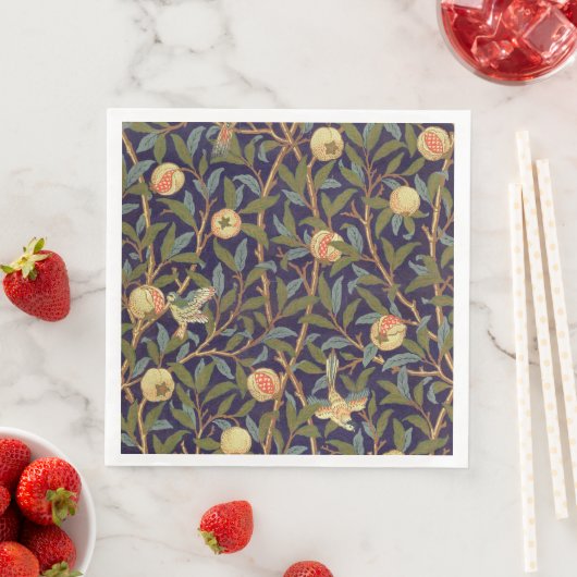 William Morris Bird en Pomegranate  Floral Servetten (Insitu)