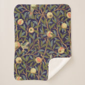 William Morris Bird en Pomegranate  Floral Sherpa Deken (Voorkant)