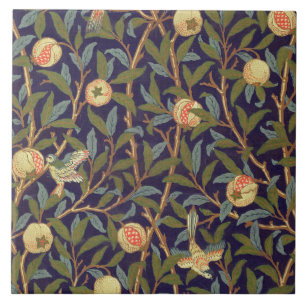 William Morris Bird en Pomegranate  Floral Tegeltje