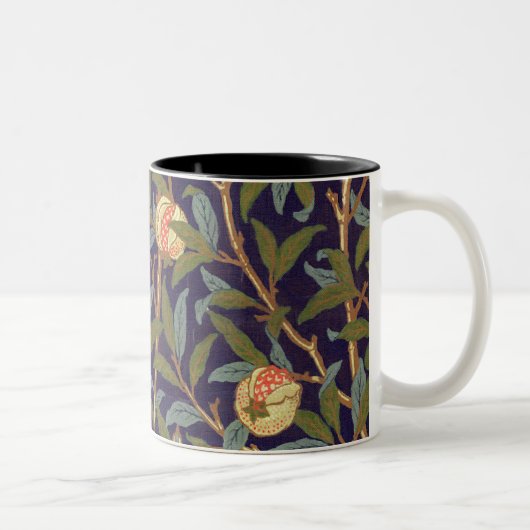 William Morris Bird en Pomegranate  Floral Tweekleurige Koffiemok (Rechts)