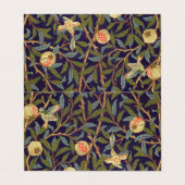 William Morris Bird en Pomegranate  Floral Visitekaartje (Buitenkant ongevouwen)