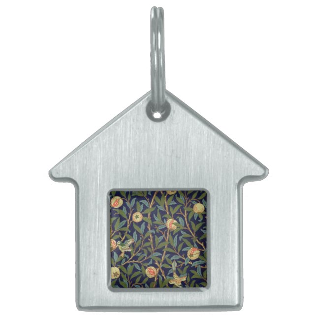 William Morris Bird en Pomegranate Huisdieren Naamplaatje (Voorkant)