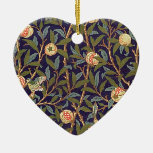 William Morris Bird en Pomegranate Keramisch Ornament (Voorkant)