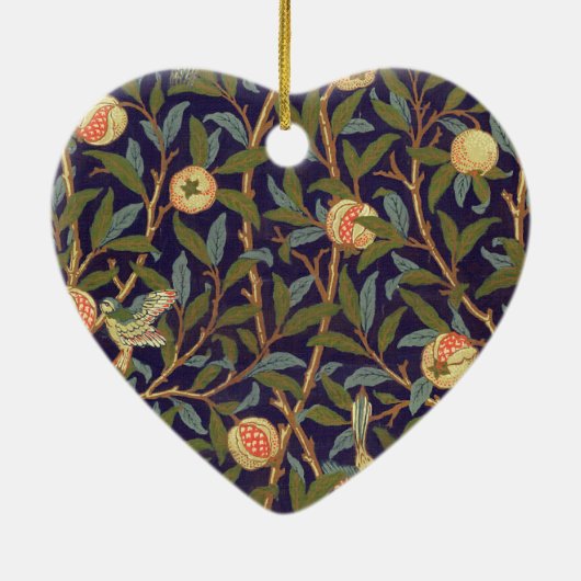 William Morris Bird en Pomegranate Keramisch Ornament (Achterkant)