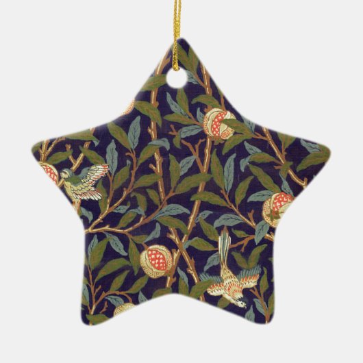 William Morris Bird en Pomegranate Keramisch Ornament (Voorkant)
