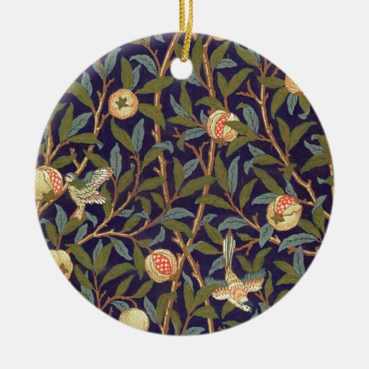 William Morris Bird en Pomegranate Keramisch Ornament (Voorkant)