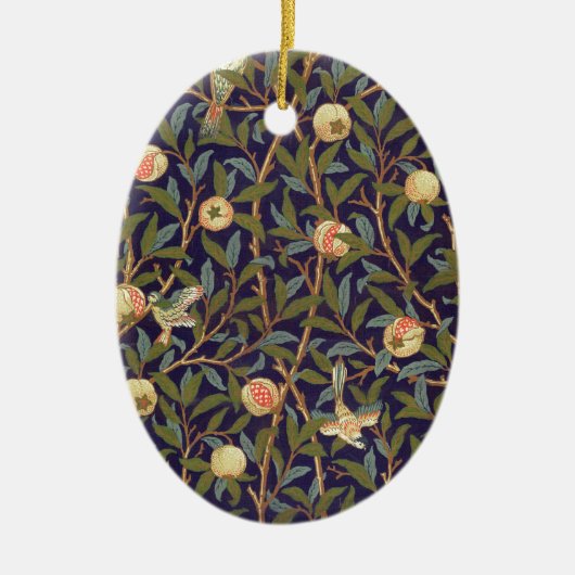William Morris Bird en Pomegranate Keramisch Ornament (Voorkant)