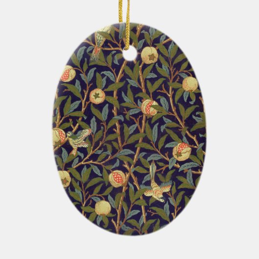 William Morris Bird en Pomegranate Keramisch Ornament (Achterkant)