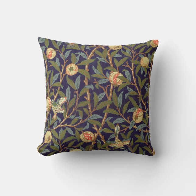 William Morris Bird en Pomegranate Kussen (Voorkant)