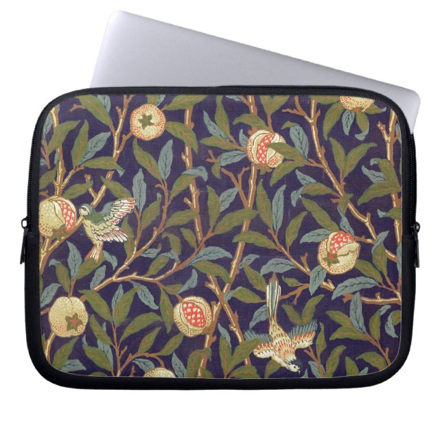 William Morris Bird en Pomegranate Laptop Sleeve (Voorkant)