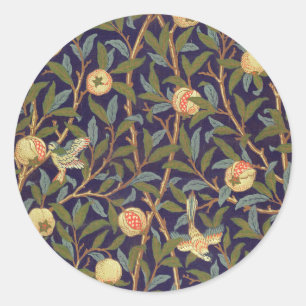 William Morris Bird en Pomegranate Ronde Sticker