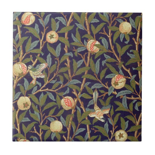 William Morris Bird en Pomegranate Tegeltje (Voorkant)