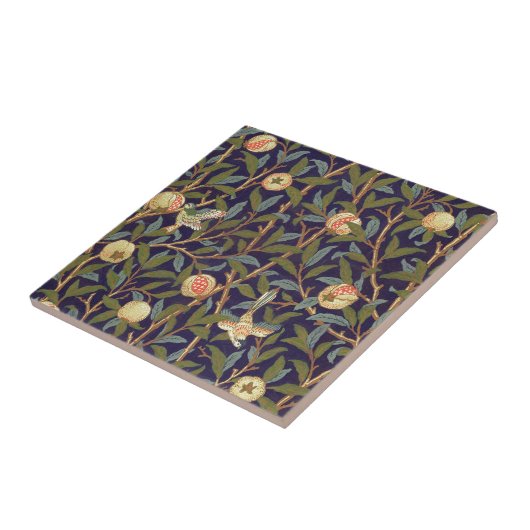 William Morris Bird en Pomegranate Tegeltje (Zijkant)