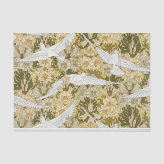 William Morris Bird Floral Pattern Design Tissuepapier (Voorkant)
