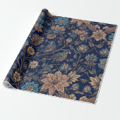 William Morris Bird Flower Plant Pattern Cadeaupapier (Uitgerold)