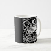 William Morris Bird & Flower Tile, Black and White Koffiemok (Voorkant rechts)