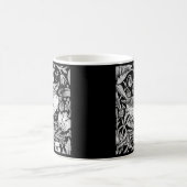 William Morris Bird & Flower Tile, Black and White Koffiemok (Center)