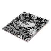 William Morris Bird & Flower Tile, Black and White Tegeltje (Zijkant)